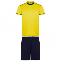 Maillot de football Jeu de 10 maillots + 10 short jaune-marine + 1 tenue gardien