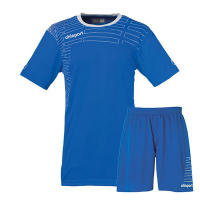 Maillot de football SPECIAL FEMME ! Kit maillot + short Match bleu azur/blanc Uhlsport