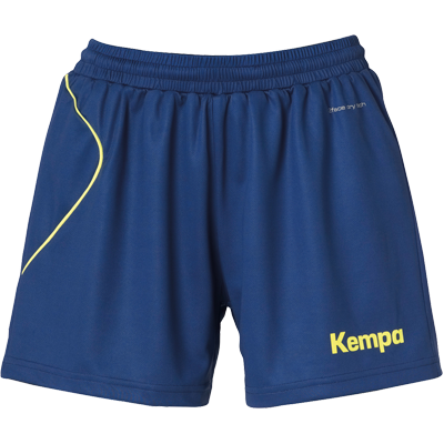COUPE FEMME ! Short de handball Curve bleu profond/jaune citron (fluo) Kempa