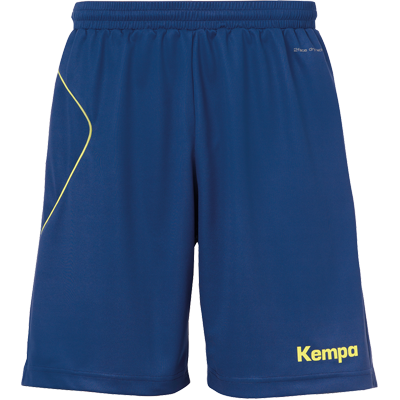 Short de handball Curve bleu profond/jaune citron (fluo) Kempa