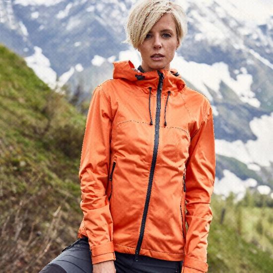 Veste trekking femme orange foncé avec membrane, personnalisable